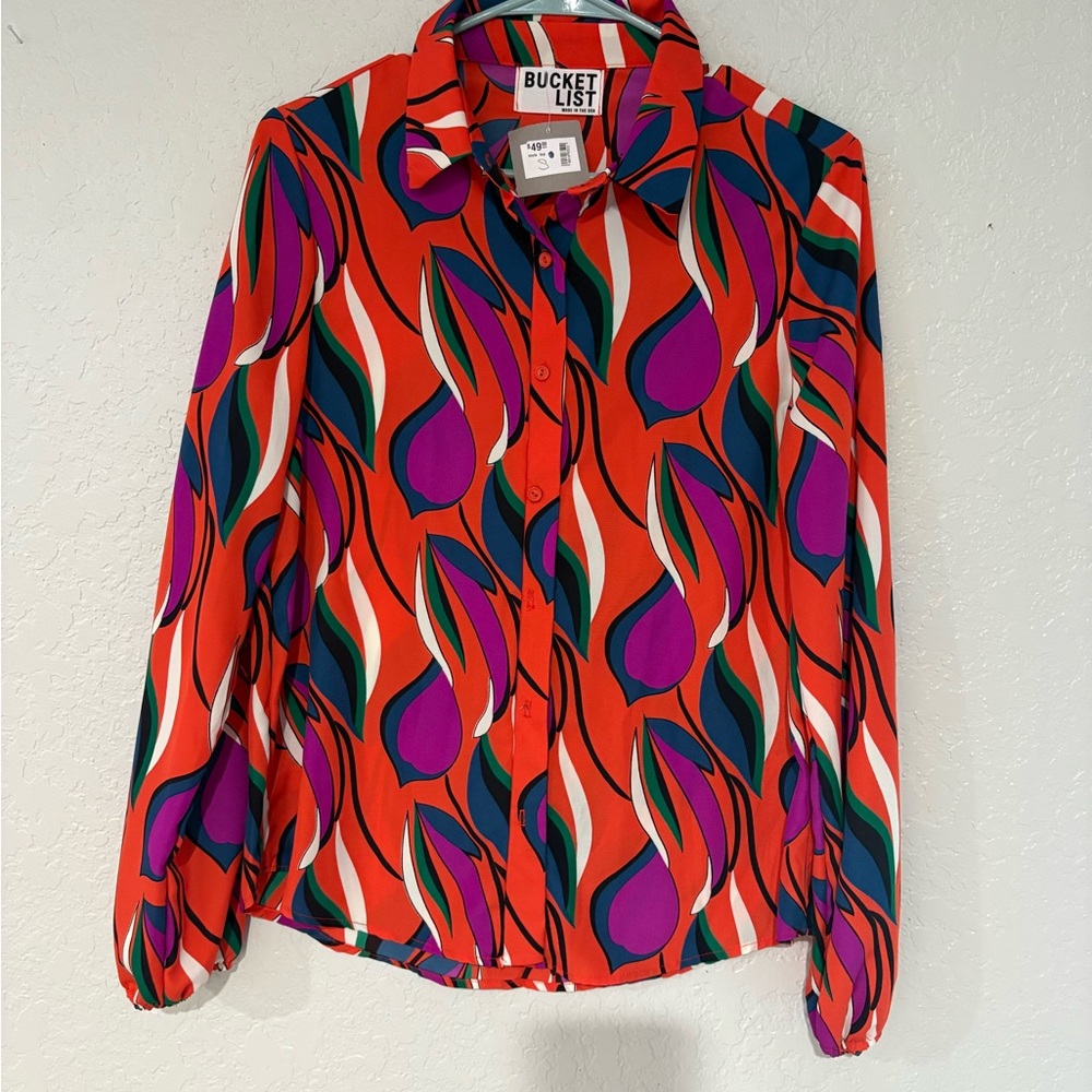 BUCKETLIST ‘Roxie Top’ multicolored  Long Sleeve Button Down Shirt